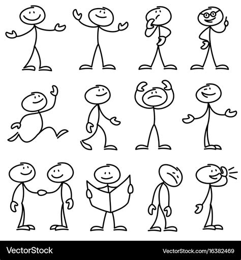 Stick Figure Poses Vectors